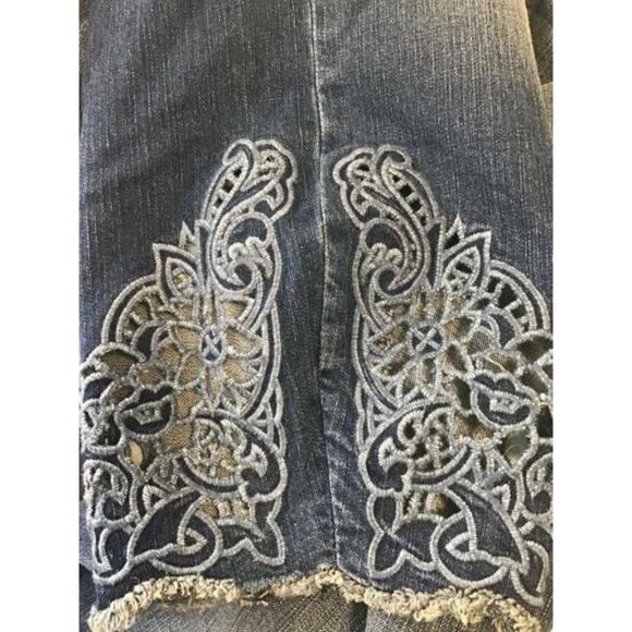 TORRID Jeans 22W Blue Darkwash Denim Skinny Embroidery Stretch New 6874 - Picture 4 of 7